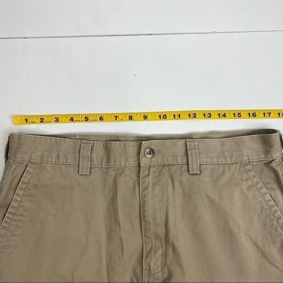 Duluth Trading Co Men’s Carpenter Flat Front Pants Khaki Relaxed 37x28 EUC - Picture 6 of 9